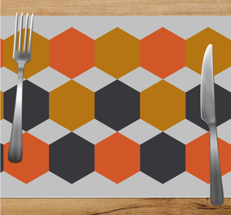 Bordstabletter modernt hexagonmönster lager - Tenstickers