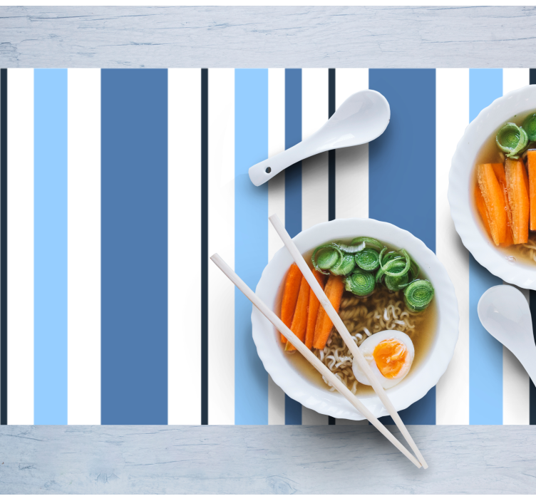 Bordstabletter modernt randiga blå - Tenstickers