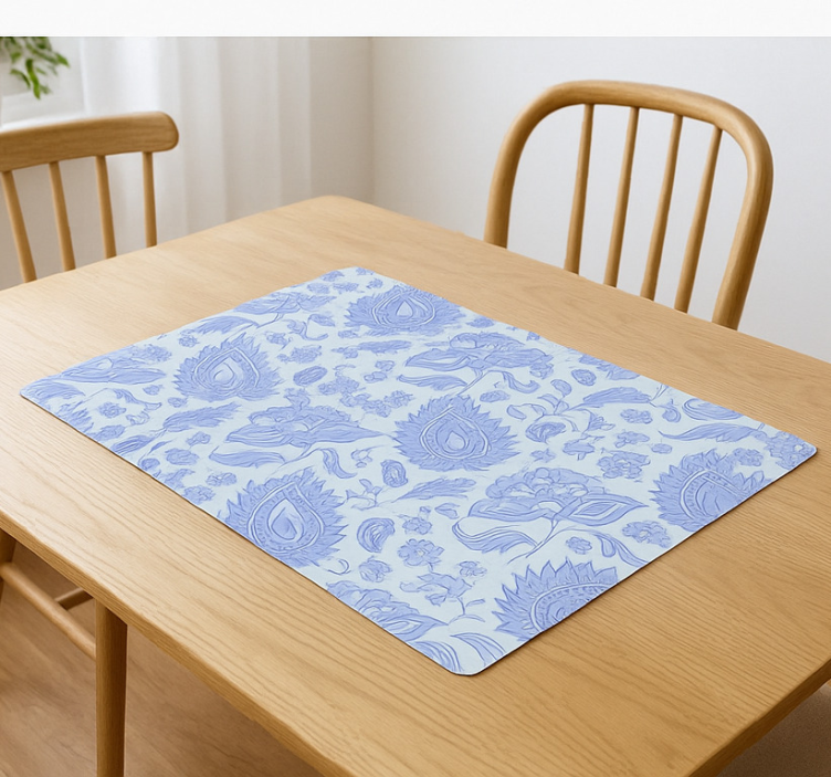 Bordstabletter original blå paisley blommönster - Tenstickers