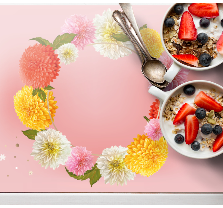 Bordstabletter original blommig cirkel accent - Tenstickers