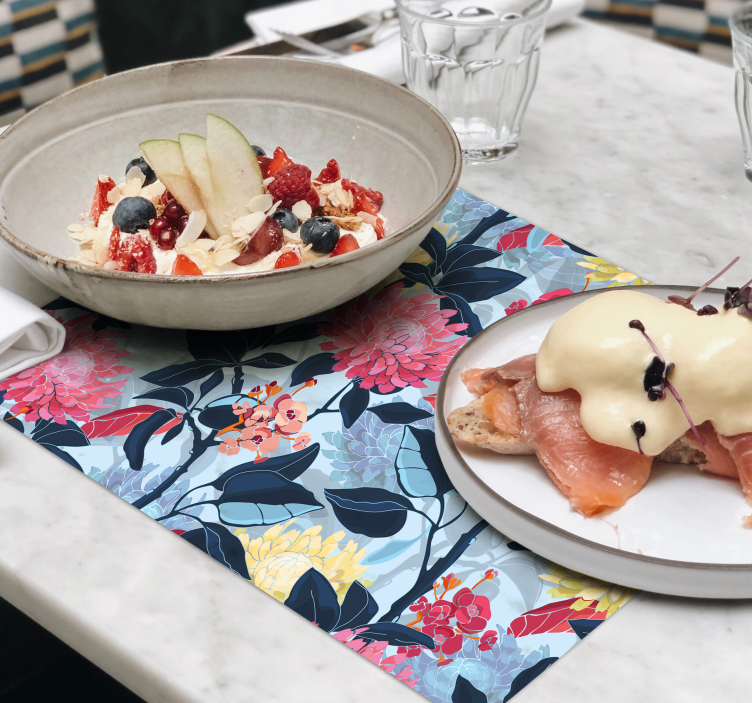 Bordstabletter original blommönster elegans - Tenstickers