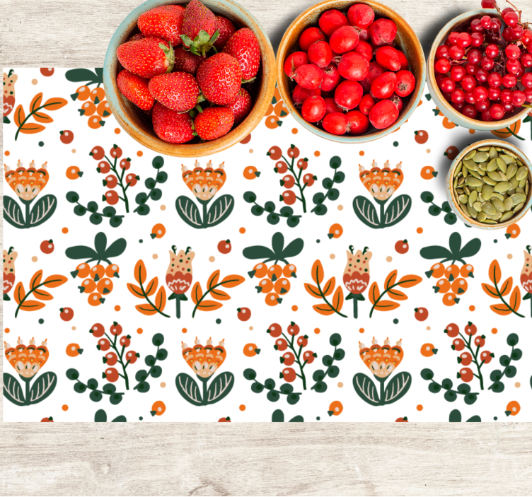 Bordstabletter original botanisk arrangemang med blad - Tenstickers