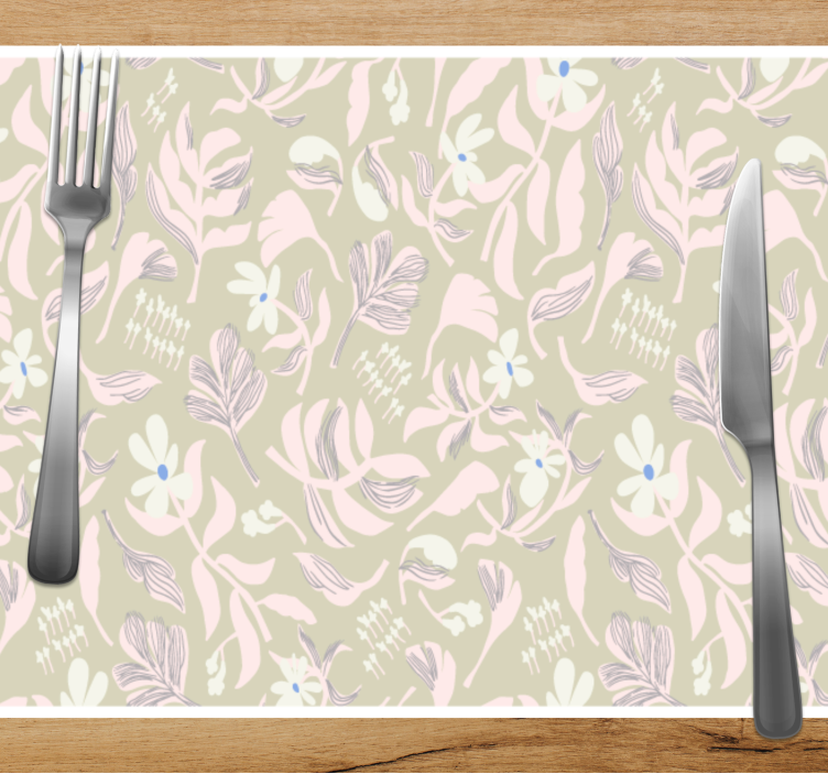 Bordstabletter original botanisk bladinspiration - Tenstickers