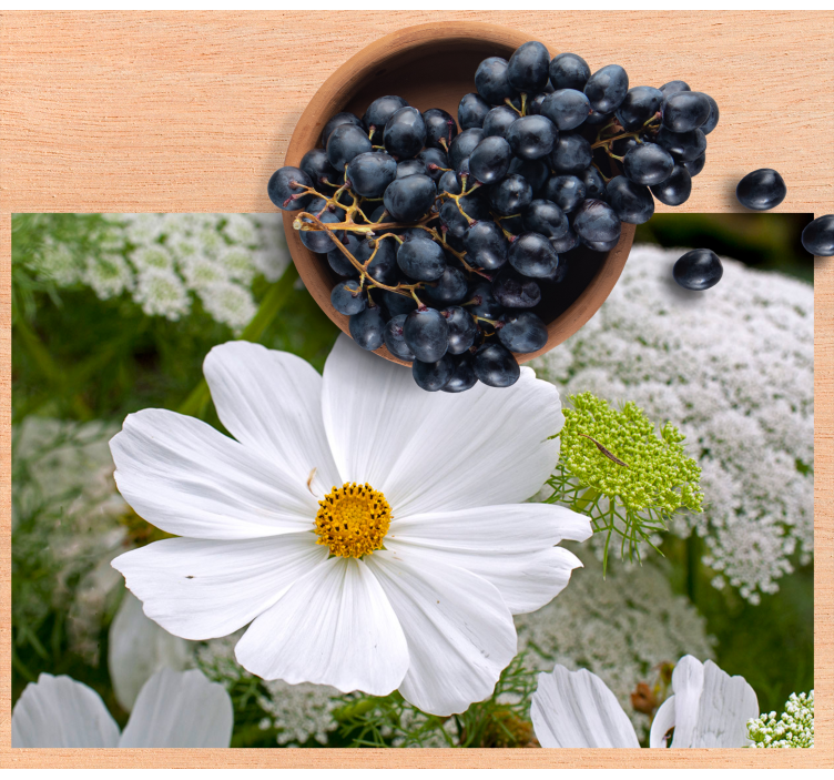 Bordstabletter original elegant vit blomma - Tenstickers