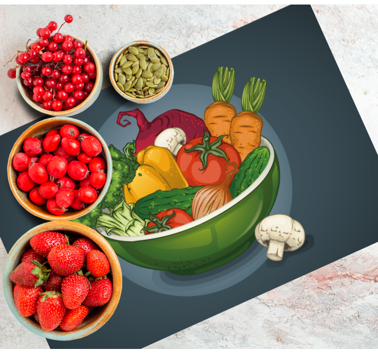 Bordstabletter original färgglad grönsaksskål - Tenstickers