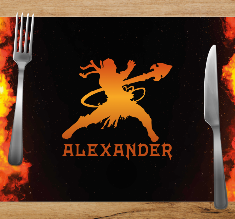 Bordstabletter original fierce warrior silhuett - Tenstickers