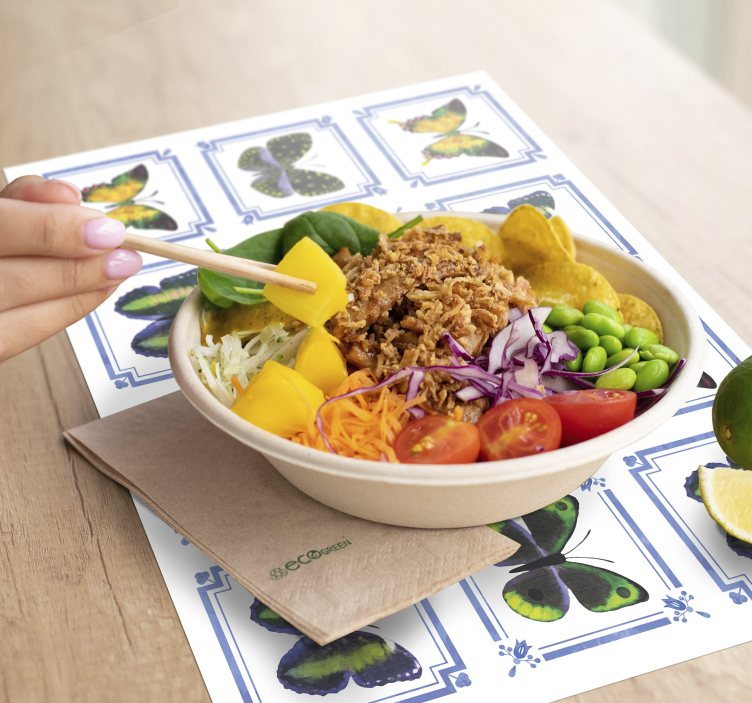 Bordstabletter original fjärilsmönstrad dekoration - Tenstickers