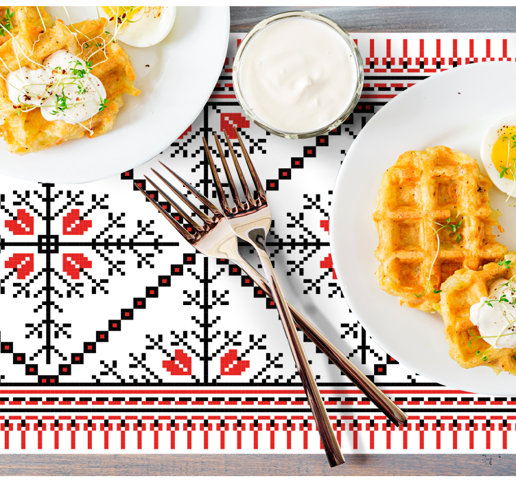 Bordstabletter original geometriskt blommönster - Tenstickers