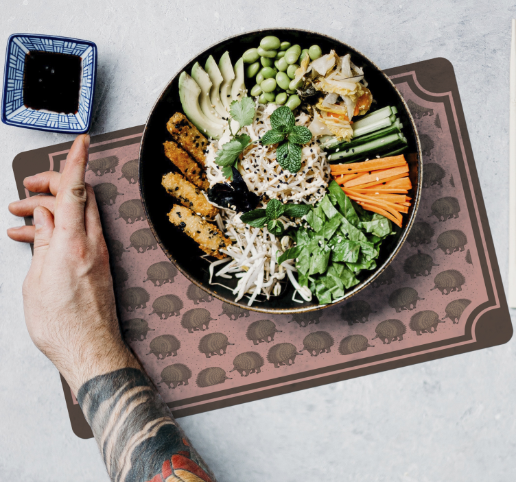 Bordstabletter original igelkottmönstrad yta - Tenstickers