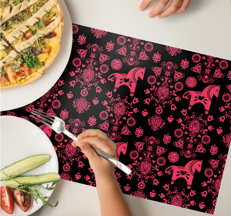 Bordstabletter original lekfullt hästmönster - Tenstickers