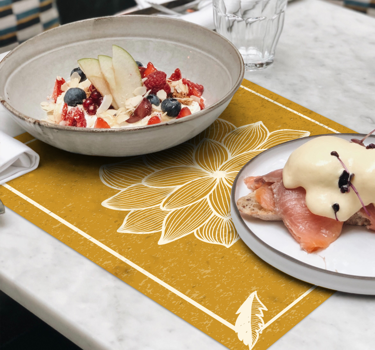 Bordstabletter original med graciös botanisk motiv - Tenstickers