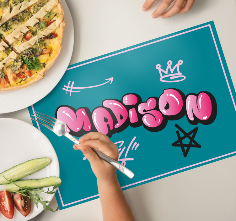 Bordstabletter original med personligt namn design - Tenstickers