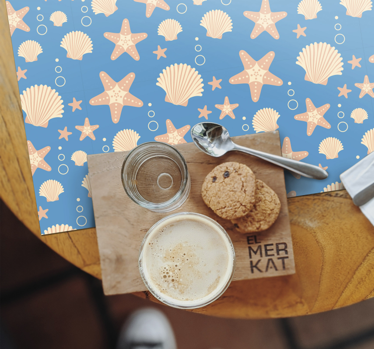 Bordstabletter original nautiska snäckmönster - Tenstickers