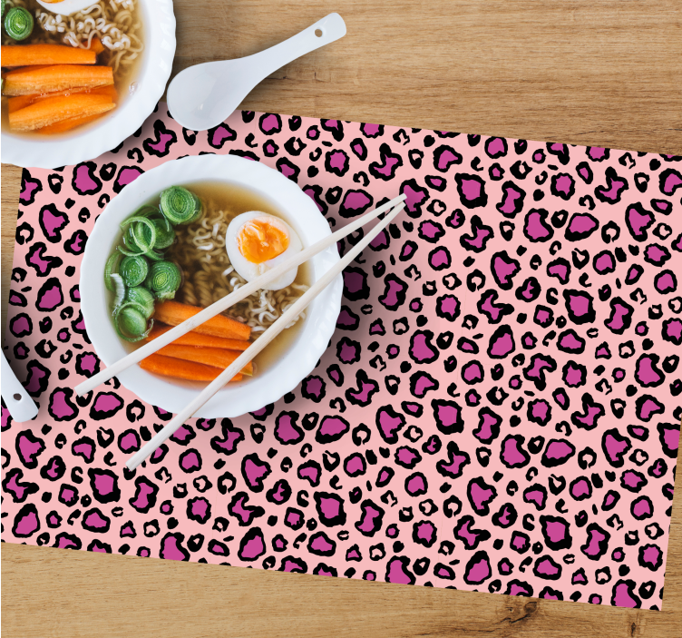Bordstabletter original rosa leopardmönster - Tenstickers