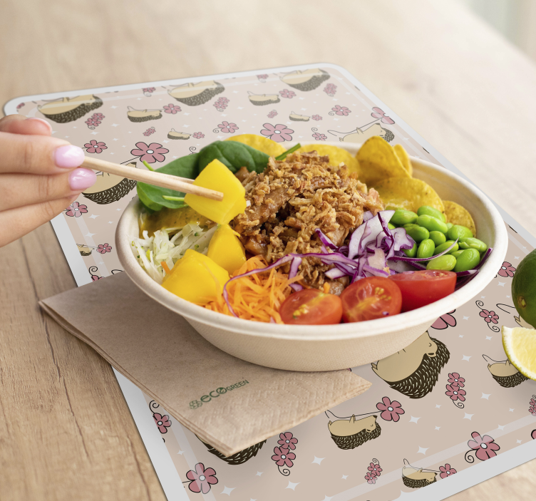 Bordstabletter original söt igelkottmönster - Tenstickers