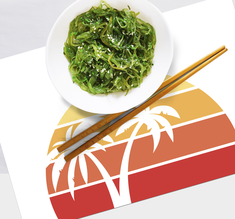 Bordstabletter original tropisk skymningslandskap - Tenstickers