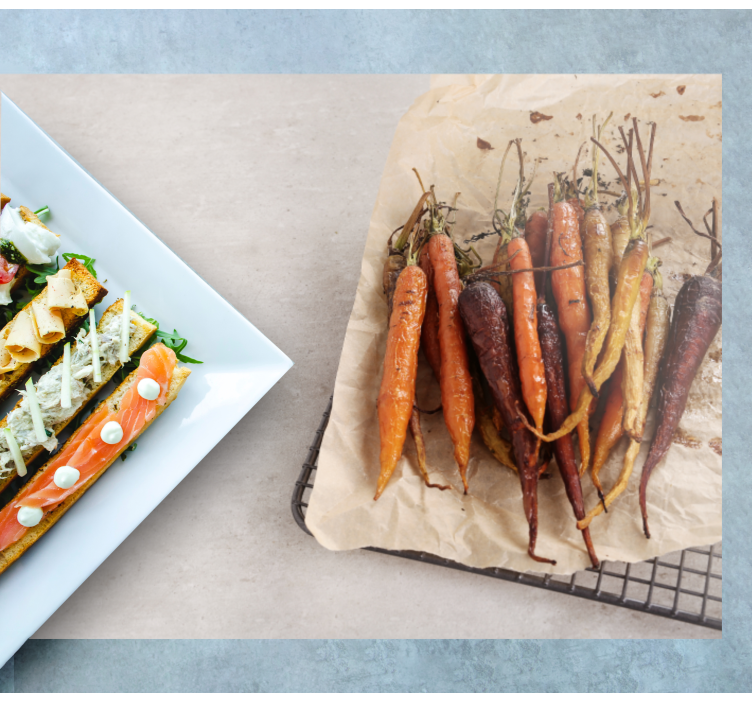 Bordstabletter restauranger rostade färgglada morötter - Tenstickers