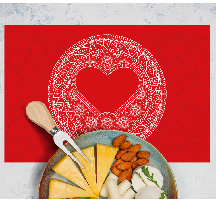 Bordstabletter texter hjärtmotiv mönster - Tenstickers