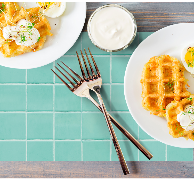 Bordstabletter turkos kakel yta - Tenstickers