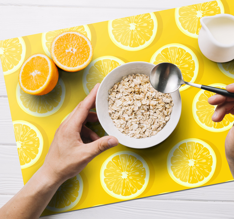 Bright lemon slices bordstabletter original - Tenstickers