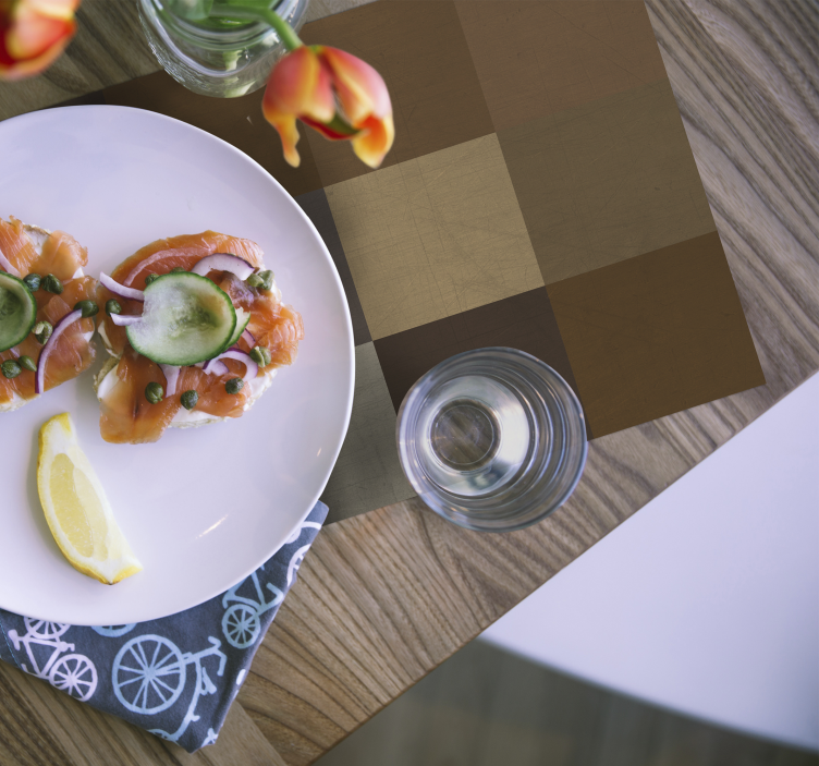 Bruna rutor mönster eleganta bordstabletter - Tenstickers