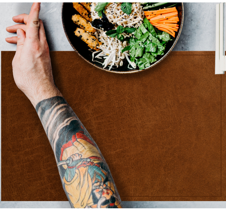 Bruna lädereffekt texturerade bordstabletter - Tenstickers