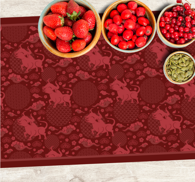 Charming bull pattern bordstabletter original - Tenstickers