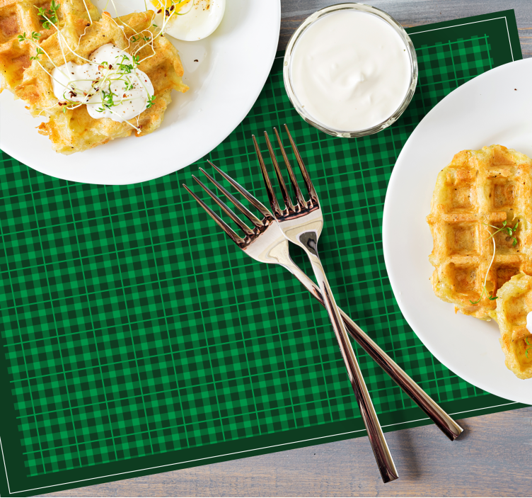 Gröna gingham mönster eleganta bordstabletter - Tenstickers