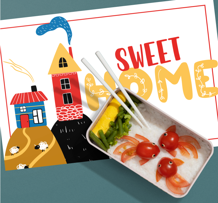 Färgglad husmotiv bordstabletter barnen - Tenstickers