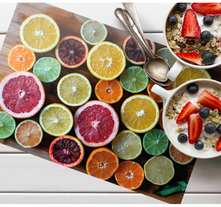 Färgglada apelsiner vinylplattformar - Tenstickers