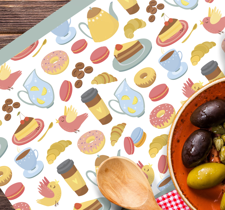 Färgglada efterrättsmönster bordstabletter barnen - Tenstickers