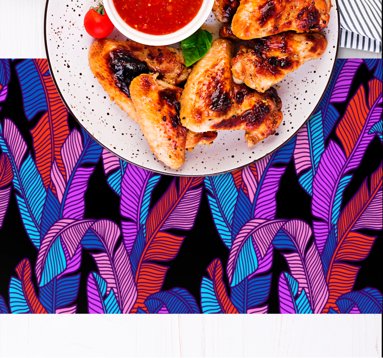 Färgglada lövmotiv bordstabletter - Tenstickers