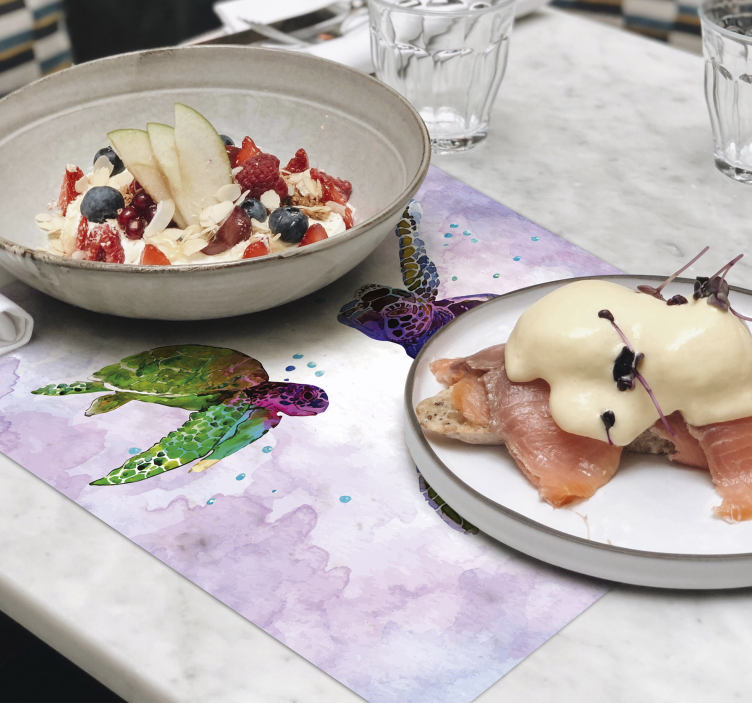 Färgglada sköldpaddor djur bordstabletter - Tenstickers