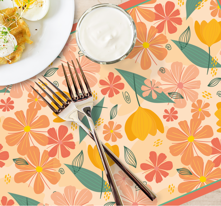 Färgglada löv och blommor original bordstabletter - Tenstickers