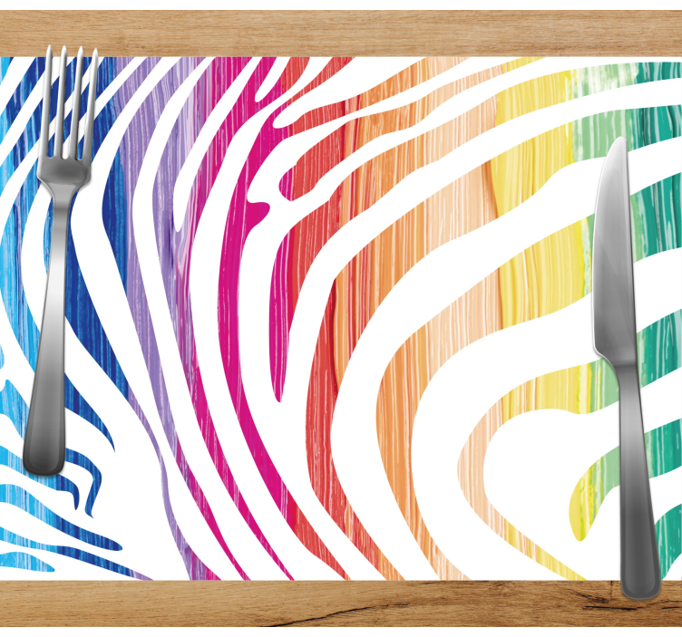 Färgglada zebra tryck texturerade bordstabletter - Tenstickers