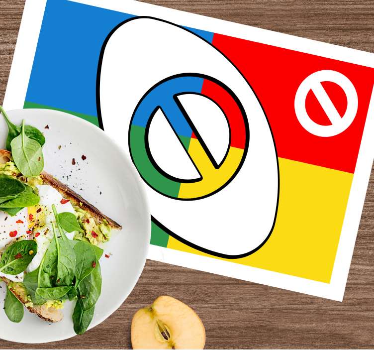 Flerfärgad stopp uno kort fyra delar bordstabletter - Tenstickers