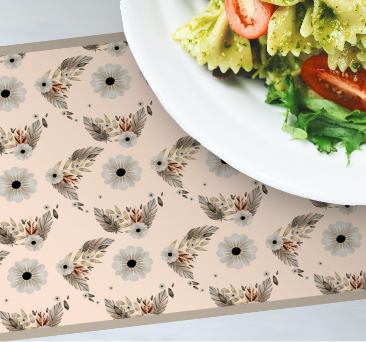 Floral leaf motivation bordstabletter original - Tenstickers