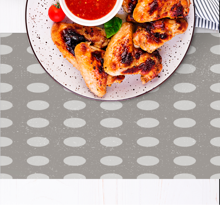 Geometriska grå cirkelmönster vinyl bordstabletter - Tenstickers