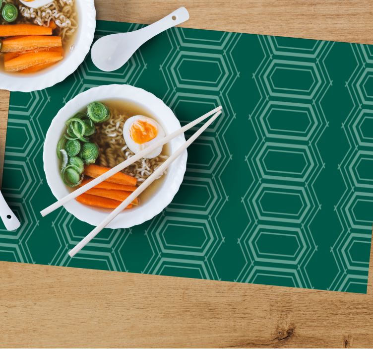 Geometriska gröna cirkelmönster vinyl bordstabletter - Tenstickers