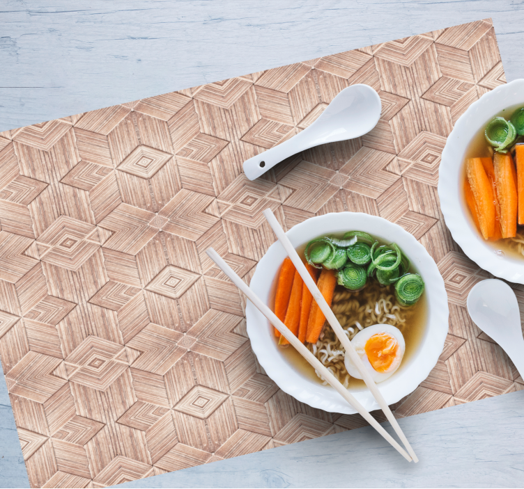 Geometriskt trä mönster bordstabletter - Tenstickers