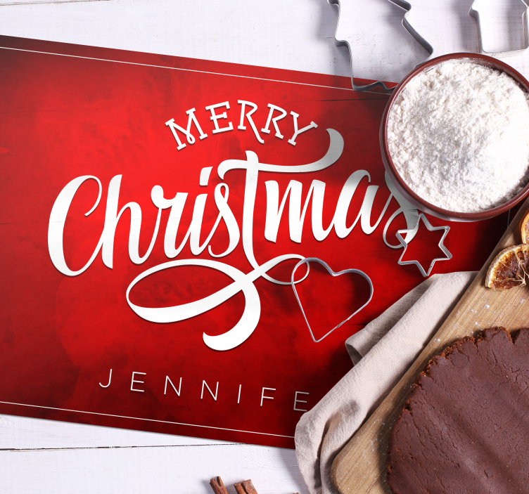 God jul text röda bordstabletter - Tenstickers