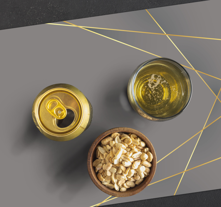 Grå ton geometriska former eleganta bordstabletter - Tenstickers