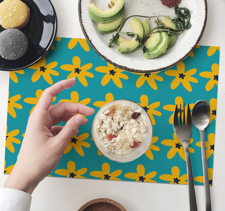 Gula blommor original bordstabletter - Tenstickers