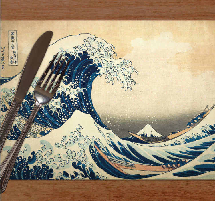 Hokusai kanagawa wave bordstabletter - Tenstickers