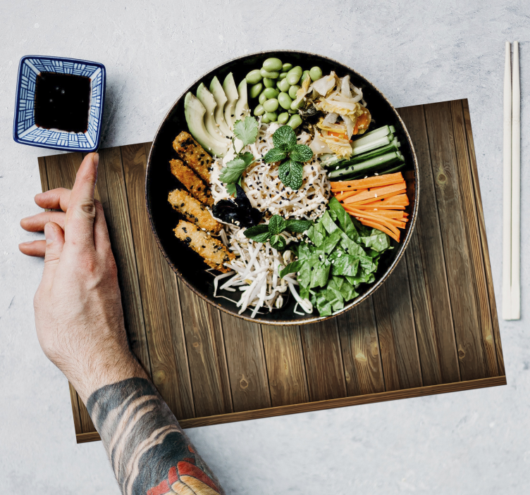 Imitation träplatta strukturerade bordstabletter - Tenstickers