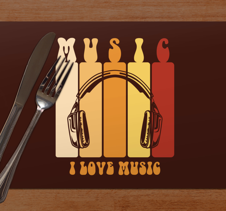 Jag älskar musik retro design original bordstabletter - Tenstickers