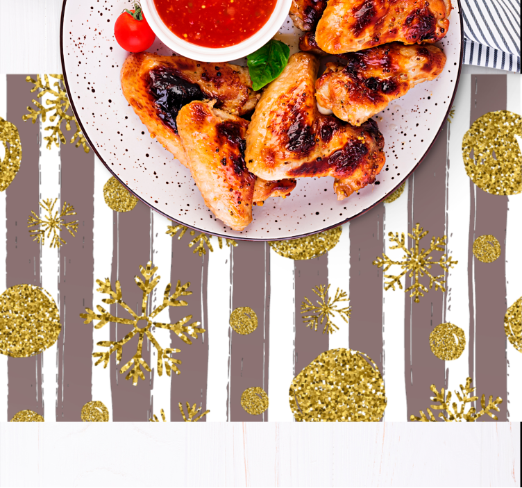 Jul bordstabletter festliga guld snöflingor - Tenstickers