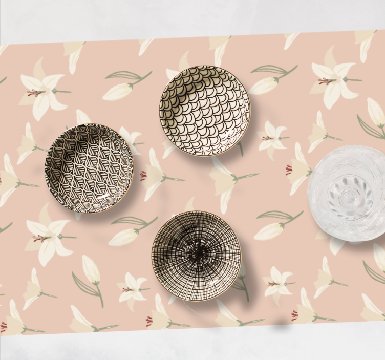 Jul bordstabletter med blommig duk - Tenstickers