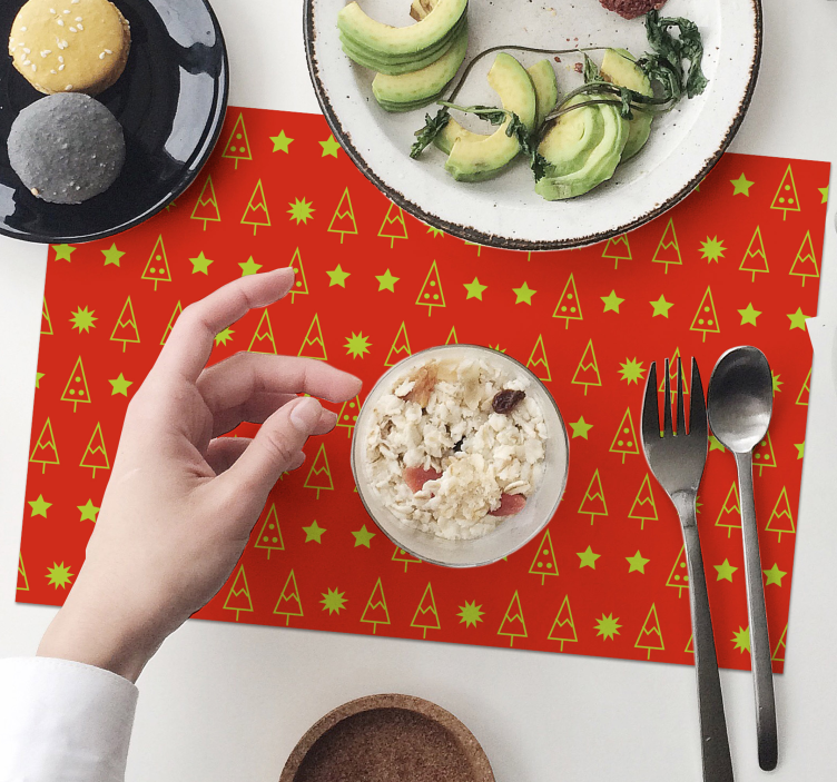 Jul bordstabletter med festligt trämönster - Tenstickers