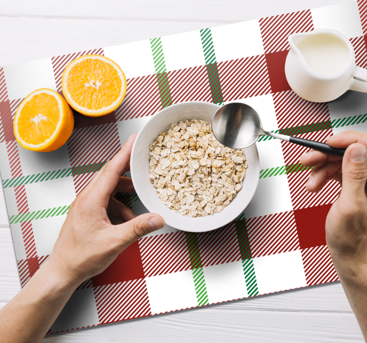 Jul bordstabletter med rutemönster - Tenstickers